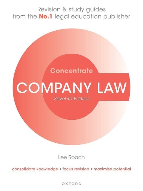 Paperback of Company Law Concentrate 7th Edition by Oxford University Press, USA, showing the book cover with title and publisher details.