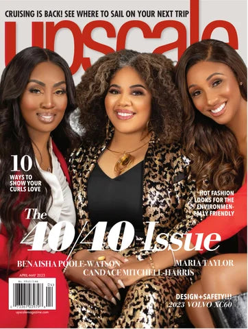 Cover of Upscale Magazine featuring elegant design and vibrant colors, showcasing high-quality photography.