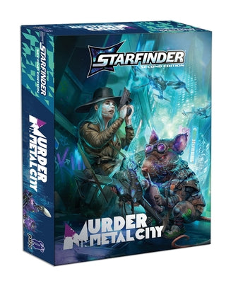 Paperback of Starfinder Murder in Metal City Deluxe Adventure by Paizo, Inc., showing the book cover with artwork and title.