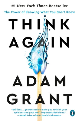Paperback of Think Again: The Power of Knowing What You Don't Know by Penguin Books, with a plain cover featuring the title.