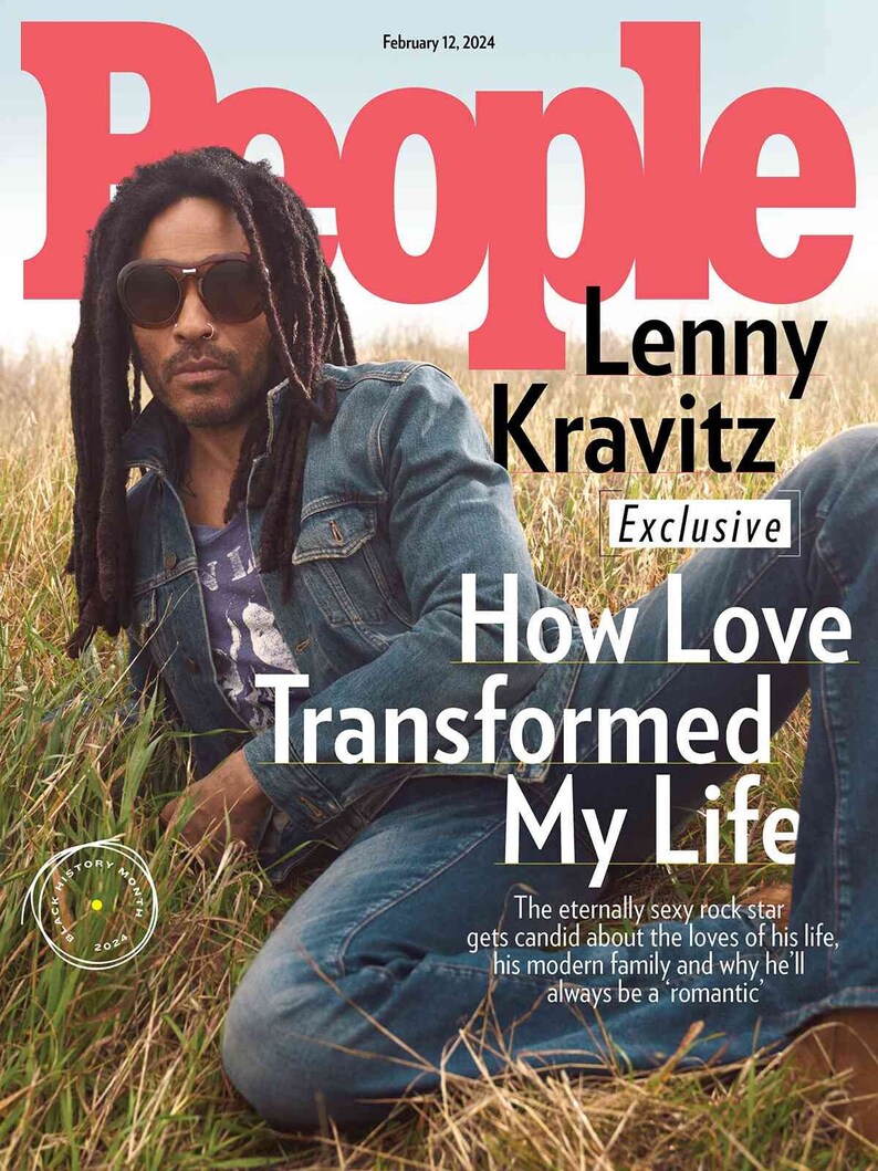 Cover of People Magazine featuring Lenny Kravitz with a focus on his portrait and the headline about love.