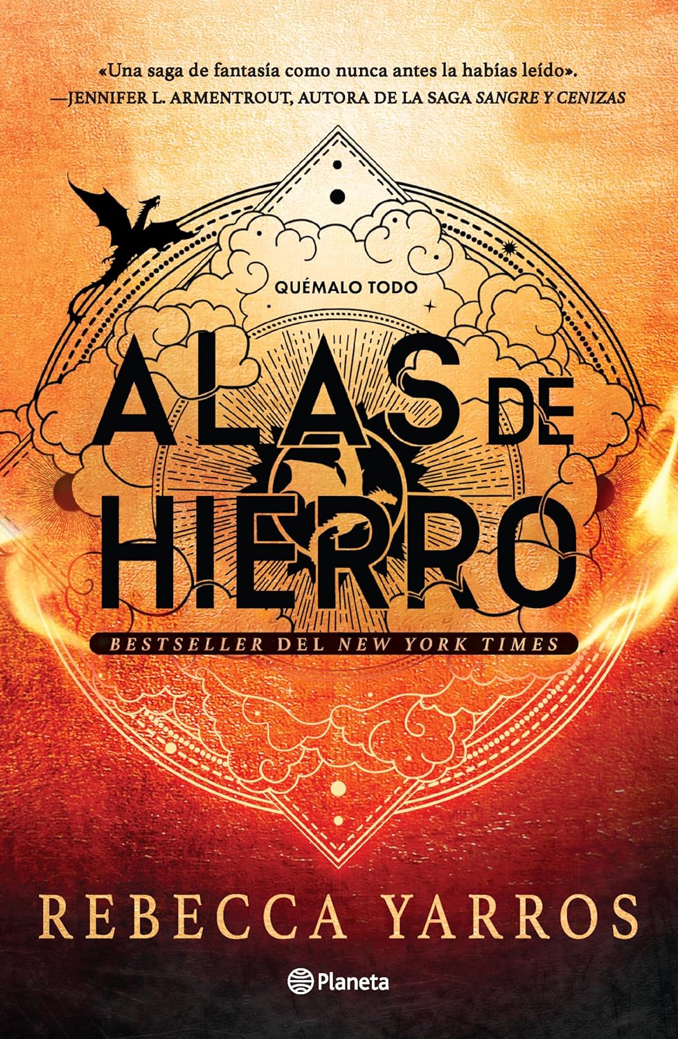 Paperback of Iron Flame by Planeta Publishing from the Empíreo 2 series, showing the book cover with dark and fiery design elements.