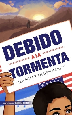 Paperback book titled "Debido a la Tormenta" by Puentes, showing the front cover with abstract storm imagery.