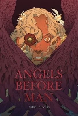 Hardcover book titled "Angels Before Man" by Rafaelnicolas, showing the front cover with angel artwork.