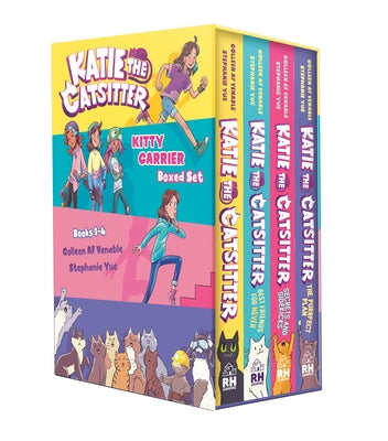 Paperback box set of "Katie the Catsitter" books by Random House Graphic, featuring four illustrated titles in a colorful carrier box.