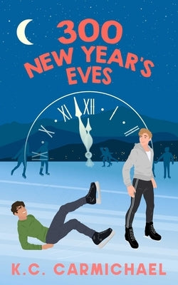 Paperback book titled "300 New Year's Eves" by Rising Action, featuring a close-up of the book cover with festive design elements.