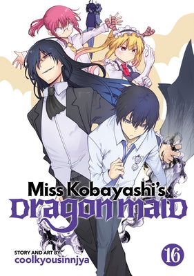 Paperback of Miss Kobayashi's Dragon Maid Vol. 16 by Seven Seas, featuring colorful anime-style cover art.