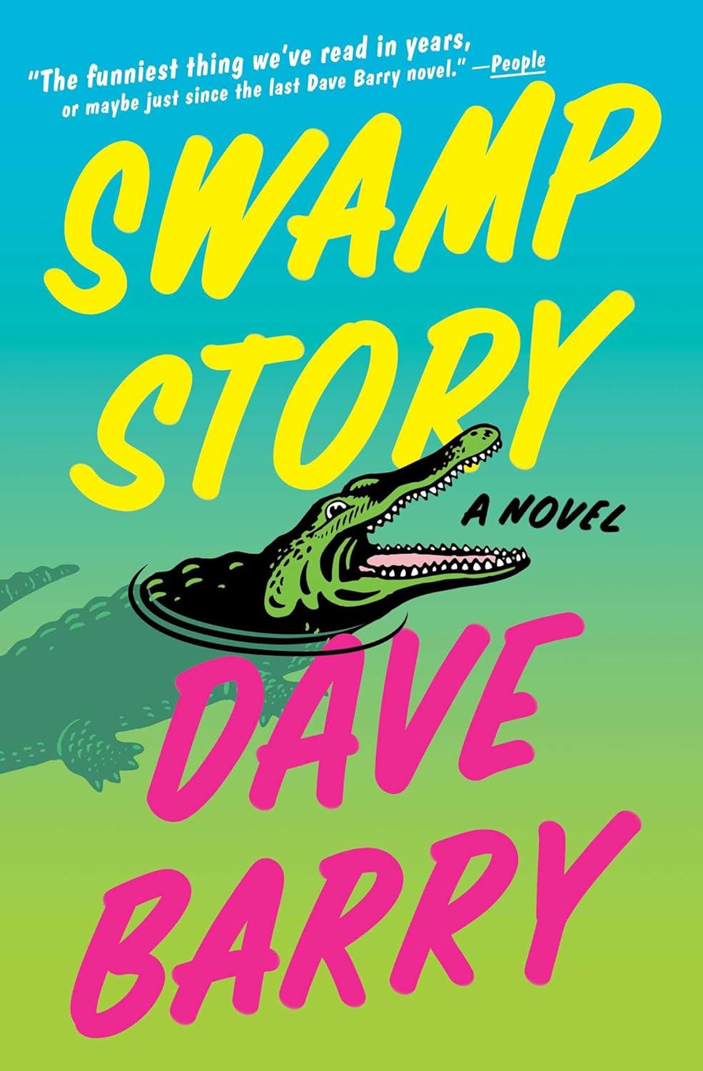 Paperback copy of "Swamp Story" by Simon & Schuster with a cover featuring swamp landscape artwork.