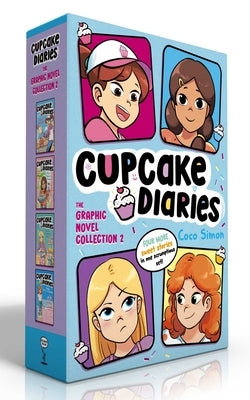 Simon Spotlight Cupcake Diaries Graphic Novel Collection 2 boxed set featuring Katie, Mia, and Emma in paperback format.