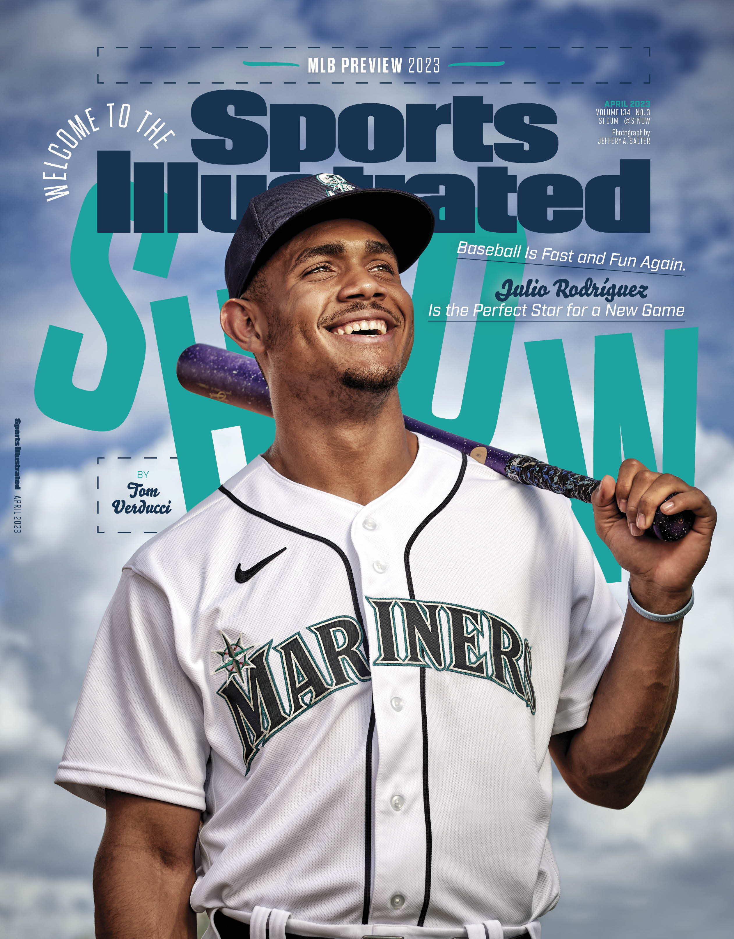 Sports Illustrated MLB 2023 magazine featuring baseball highlights and player profiles on the cover.