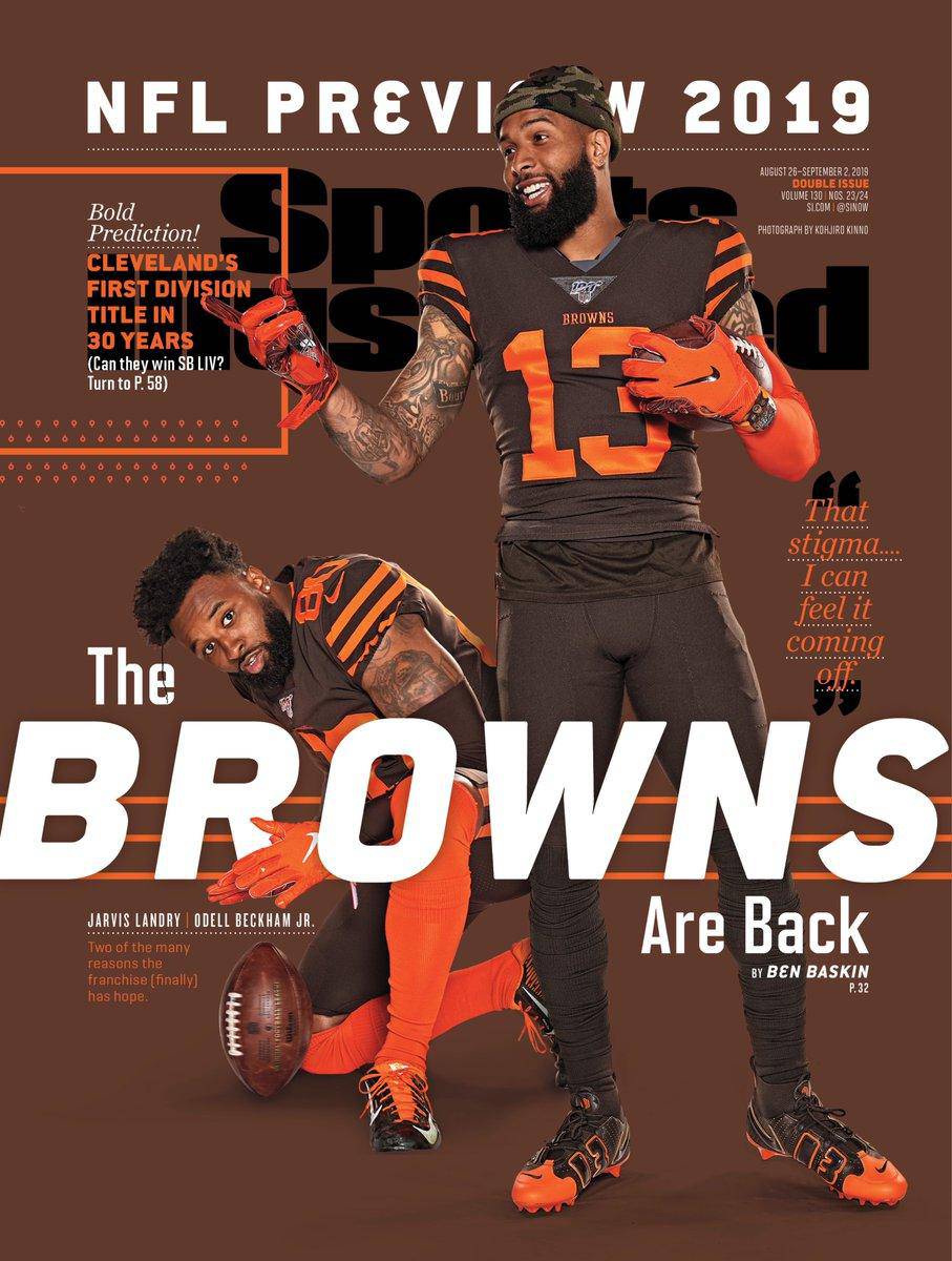 Sports Illustrated NFL Preview 2019 magazine cover featuring team logos and player images.