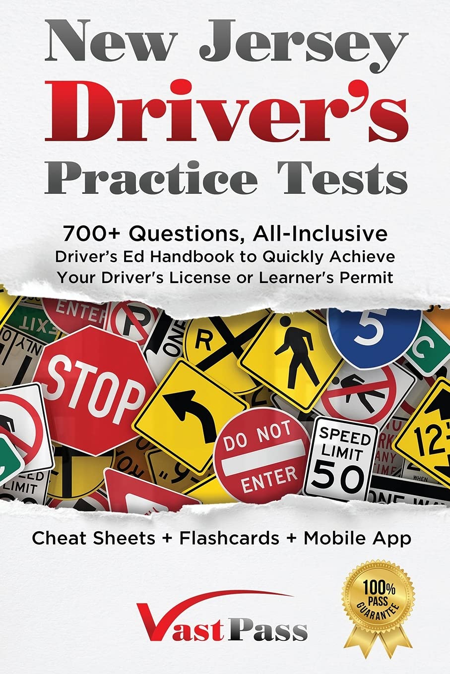 New Jersey driver's practice tests book by Stanley Vast with 700+ questions and comprehensive driver's ed handbook.