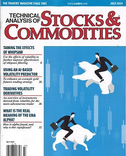 Stocks & Commodities Magazine cover showcasing trading insights and market analysis for investors and traders.