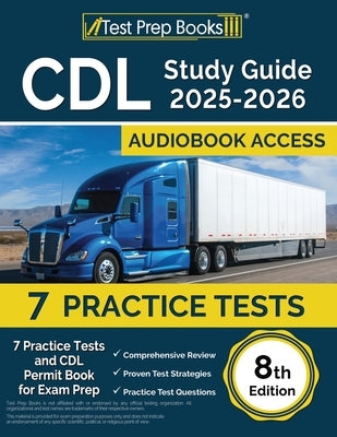 Test Prep Books CDL Study Guide 2025-2026 paperback with practice tests and permit book for CDL exam preparation.