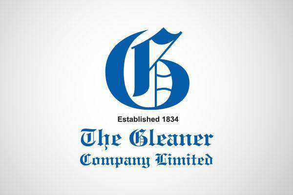 The Gleaner newspaper with Tuesday to Sunday delivery schedule, featuring a stack of newspapers and delivery details.
