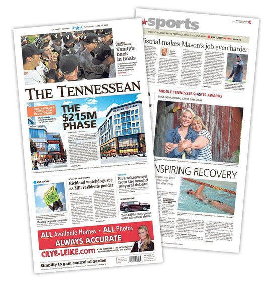 The Tennessean Monday-Sunday 7 day delivery for 12 weeks - TX Corrections Bookstore