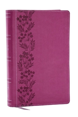 Thomas Nelson NKJV Personal Size Large Print Bible with pink Leathersoft cover, red letter, and 43,000 cross references.