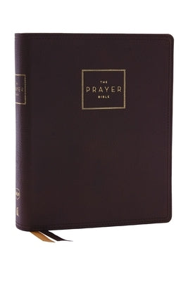 Thomas Nelson The Prayer Bible in NKJV with genuine brown leather cover, red letter text, and comfort print design.
