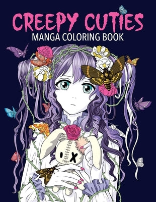 Paperback Creepy Cuties Manga Coloring Book by Thunder Bay Press featuring spooky and cute manga character illustrations.