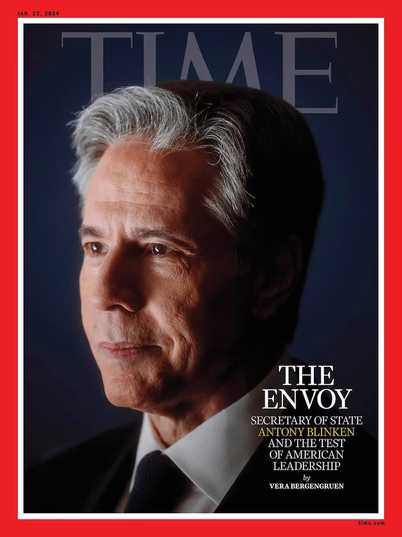 Time Magazine cover featuring a prominent image and headline for current events and news analysis.