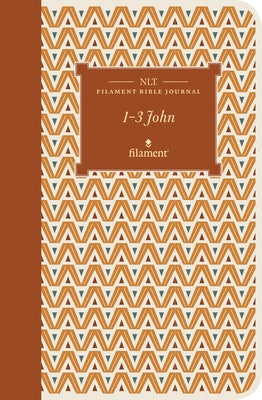 NLT Filament Bible Journal for 1-3 John with softcover, featuring Tyndale House Publishers branding and religious study design.