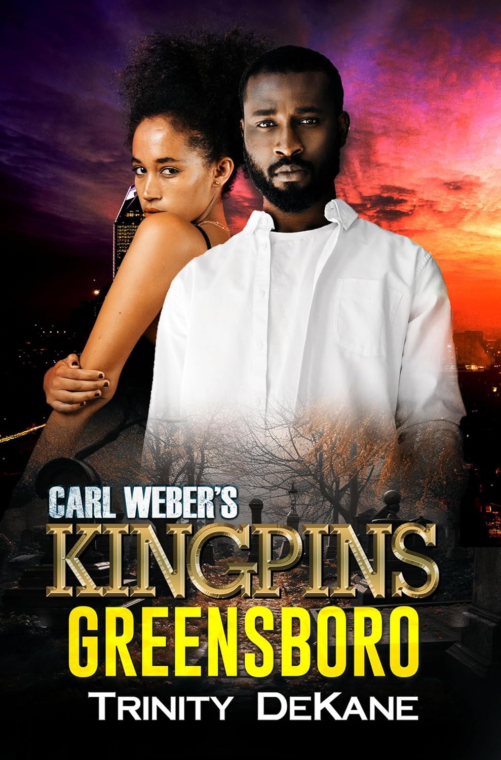 Cover image of "Carl Weber's Kingpins: Greensboro" urban fiction novel by Urban Books, featuring street-lit themes and African American culture.
