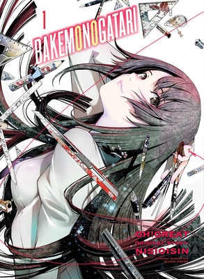 Vertical Comics Bakemonogatari manga volume 1 paperback with cover illustration featuring characters from the series.