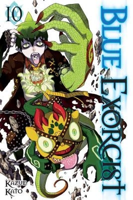 Blue Exorcist Vol. 10 paperback manga by Viz Media featuring cover art with characters from the series.