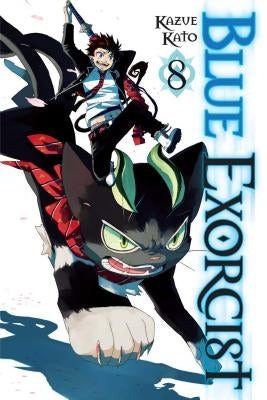 Blue Exorcist Volume 8 paperback manga by Viz Media, featuring artwork of characters from the series on the cover.