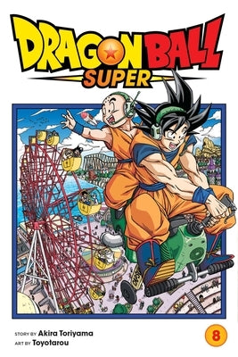 Paperback of Dragon Ball Super, Vol. 8 by Viz Media featuring colorful cover art with characters from the series.