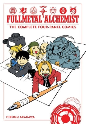 Fullmetal Alchemist: The Complete Four-Panel Comics paperback by Viz Media, featuring colorful cover art of the manga series.