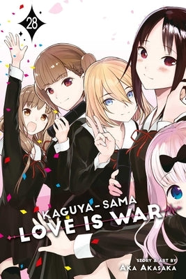 Paperback of Kaguya-Sama: Love Is War, Vol. 28 manga by Viz Media featuring colorful cover art with characters from the series.