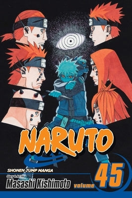 Paperback Naruto Vol. 45 manga by Viz Media with cover art featuring characters from the series.