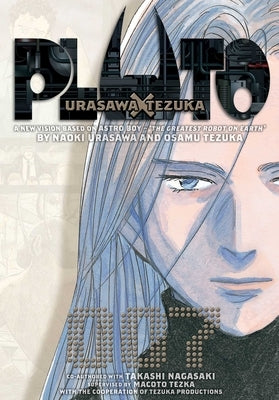 Paperback of Pluto: Urasawa X Tezuka, Vol. 7 manga by Viz Media featuring detailed cover art with characters from the series.