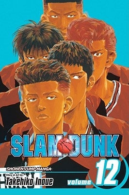 Paperback of Slam Dunk, Vol. 12 manga by Viz Media with colorful cover art featuring basketball players.
