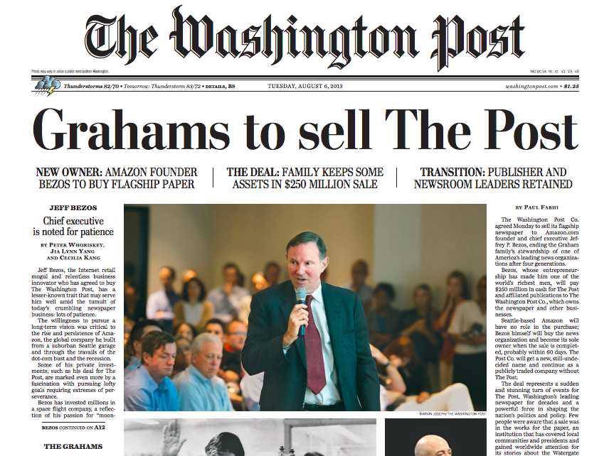 Washington Post Monday-Saturday 6 Day Delivery For 8 Weeks - TX Corrections Bookstore
