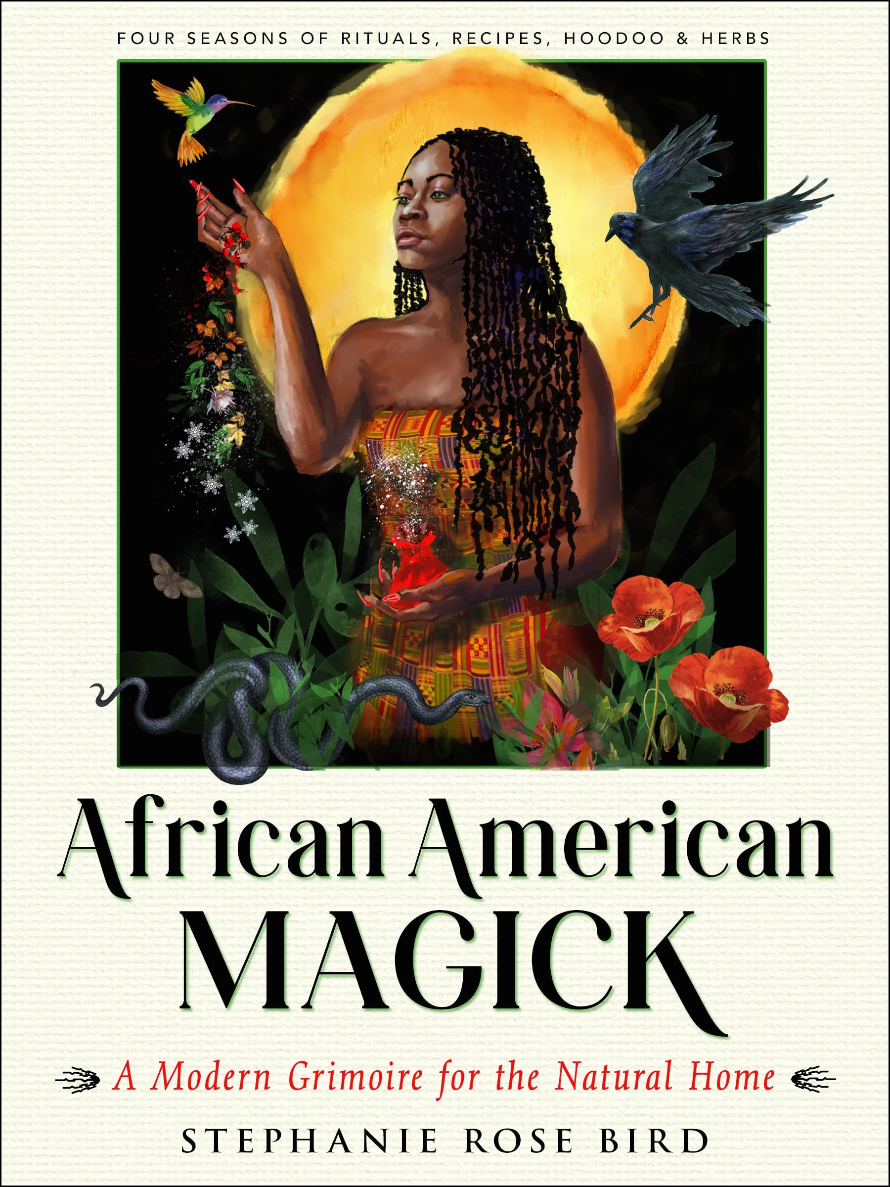 Paperback of African American Magick book by Weiser Books, featuring a dark cover with mystical symbols and text.