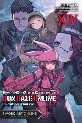 Paperback of Sword Art Online Alternative Gun Gale Online Vol. 14 light novel by Yen On, featuring cover art with Vivi invitation design.