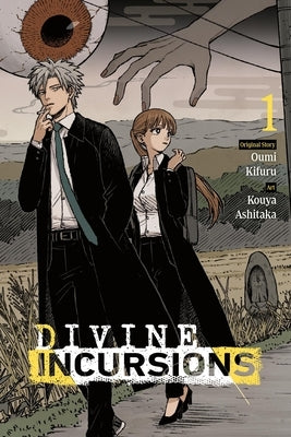 Paperback of Divine Incursions, Vol. 1 manga by Yen Press, featuring cover art with vibrant illustrations.