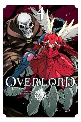 Paperback manga of Overlord, Vol. 4 by Yen Press, featuring cover art with dark fantasy character illustrations.