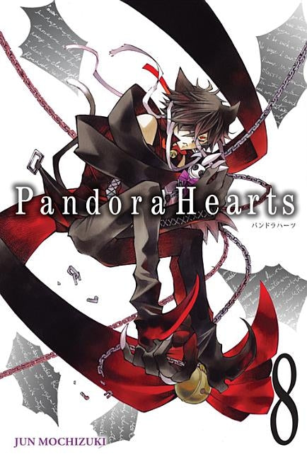 Paperback copy of Pandora Hearts Vol. 8 manga by Yen Press featuring cover art and text on the front.