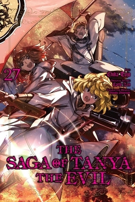Paperback manga volume 27 of The Saga of Tanya the Evil by Yen Press, featuring cover art of Tanya in military uniform.