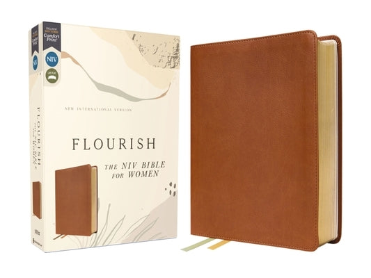 Brown Leathersoft NIV Bible for Women by Zondervan featuring Comfort Print design and decorative cover accents.