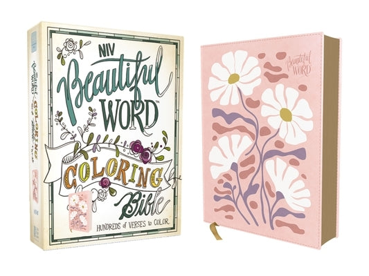 NIV Beautiful Word Coloring Bible in Pink with Leathersoft cover, featuring hundreds of verses to color and inspirational designs.